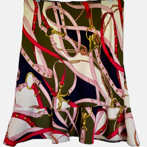 ZARA WOMAN Multi-Color, Print Skirt with Ruffled Hem - US Size M - Picture 2 of 4